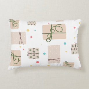 Seamless pattern with gift boxes. Gifts Packed in  Decorative Cushion