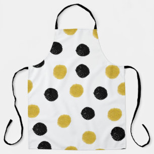 Seamless pattern with gold and black chaotic dots apron