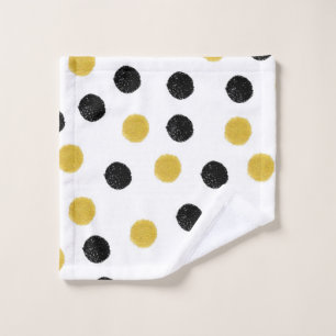 Seamless pattern with gold and black chaotic dots wash cloth