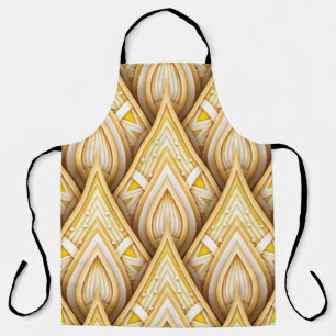 Seamless Pattern with Gold Ethnic Motifs. Endless Apron