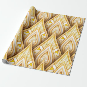 Seamless Pattern with Gold Ethnic Motifs. Endless Wrapping Paper