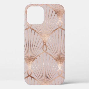 Seamless pattern with gold leaf shapes iPhone 12 case