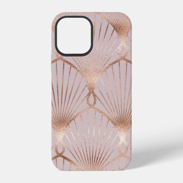 Seamless pattern with gold leaf shapes iPhone case (Back)