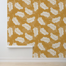 Seamless Pattern with Golden and White Leaves