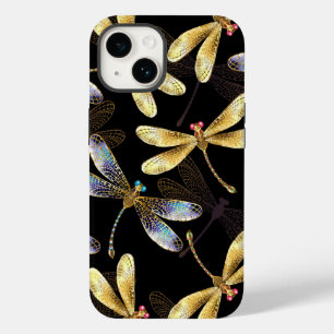 Seamless Pattern with Golden Dragonflies Case-Mate iPhone 14 Case