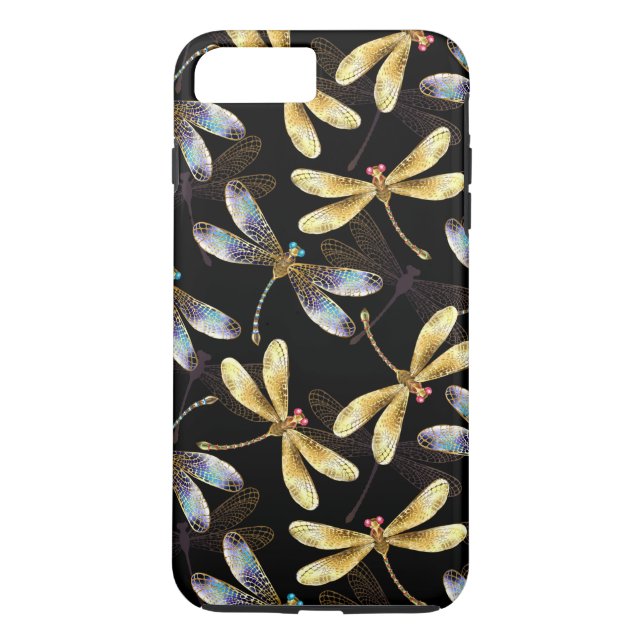 Seamless Pattern with Golden Dragonflies Case-Mate iPhone Case (Back)