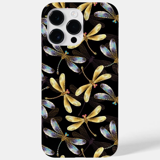 Seamless Pattern with Golden Dragonflies Case-Mate iPhone Case (Back)