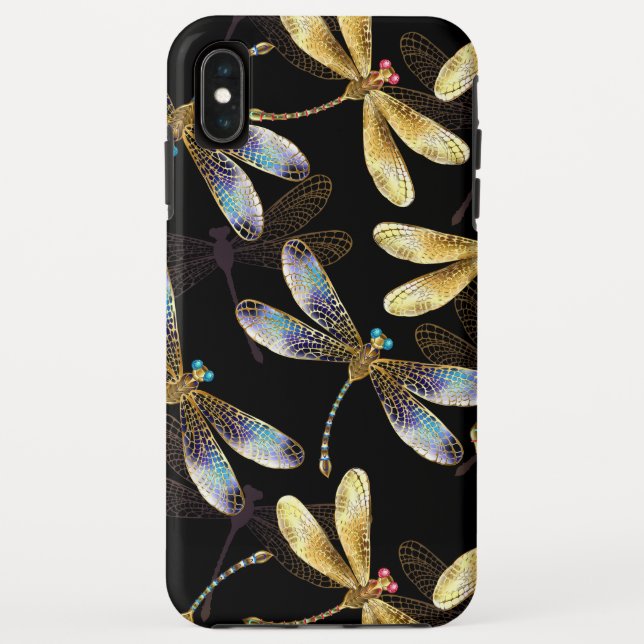 Seamless Pattern with Golden Dragonflies Case-Mate iPhone Case (Back)