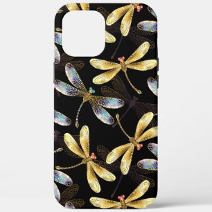 Seamless Pattern with Golden Dragonflies iPhone 12 Pro Max Case