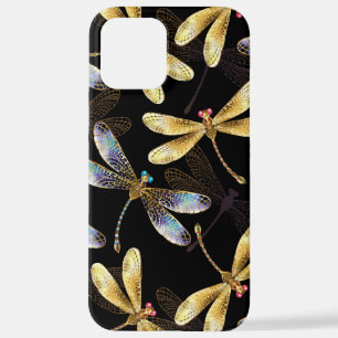Seamless Pattern with Golden Dragonflies iPhone 12 Pro Max Case