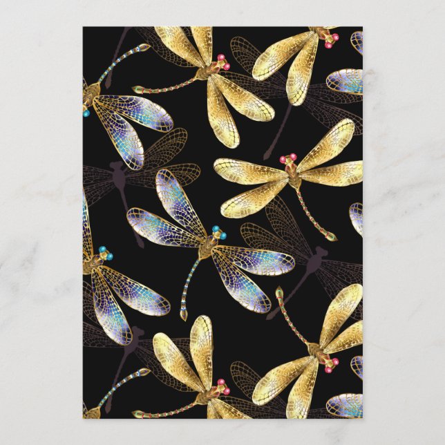 Seamless Pattern with Golden Dragonflies Program (Front)