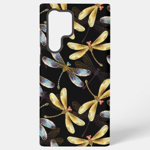 Seamless Pattern with Golden Dragonflies Samsung Galaxy Case