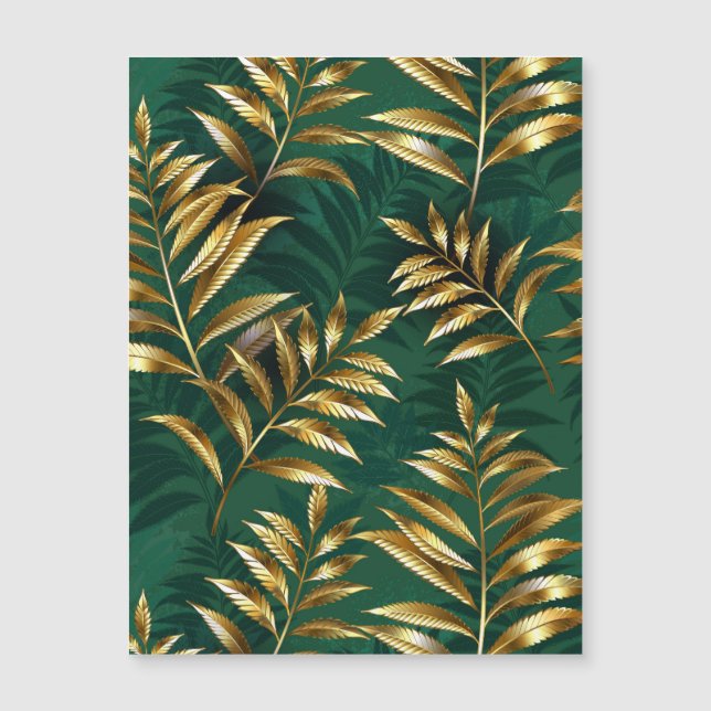 Seamless pattern with golden ferns (Front)