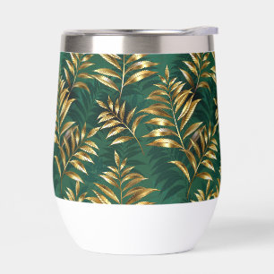Seamless pattern with golden ferns