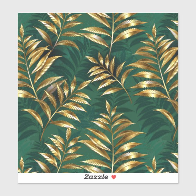 Seamless pattern with golden ferns (Sheet)