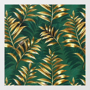 Seamless pattern with golden ferns