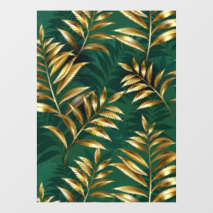Seamless pattern with golden ferns
