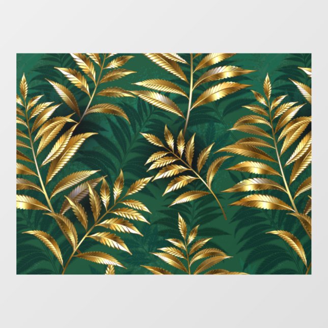 Seamless pattern with golden ferns (Sheet)