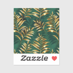 Seamless pattern with golden ferns
