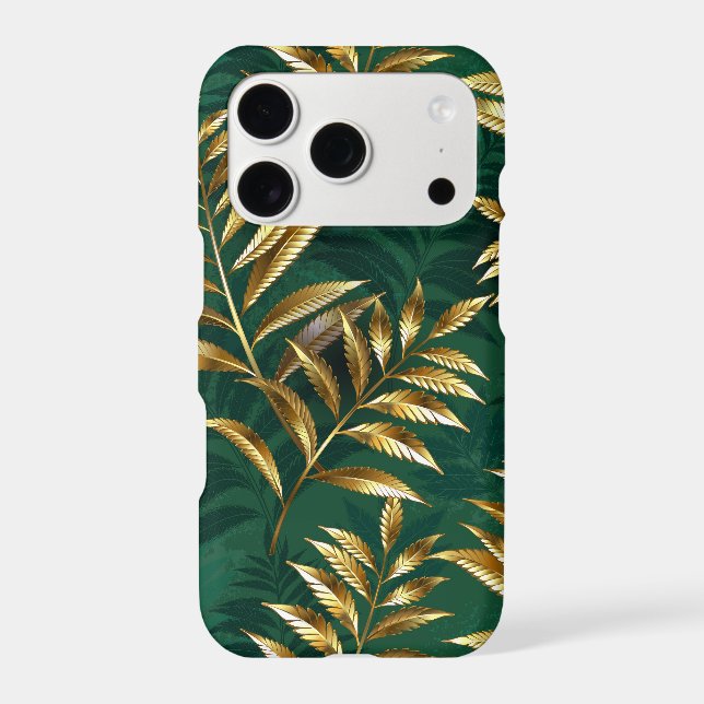 Seamless pattern with golden ferns (Back)