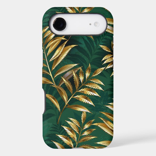 Seamless pattern with golden ferns (Back)