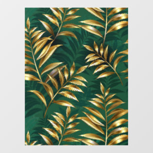 Seamless pattern with golden ferns