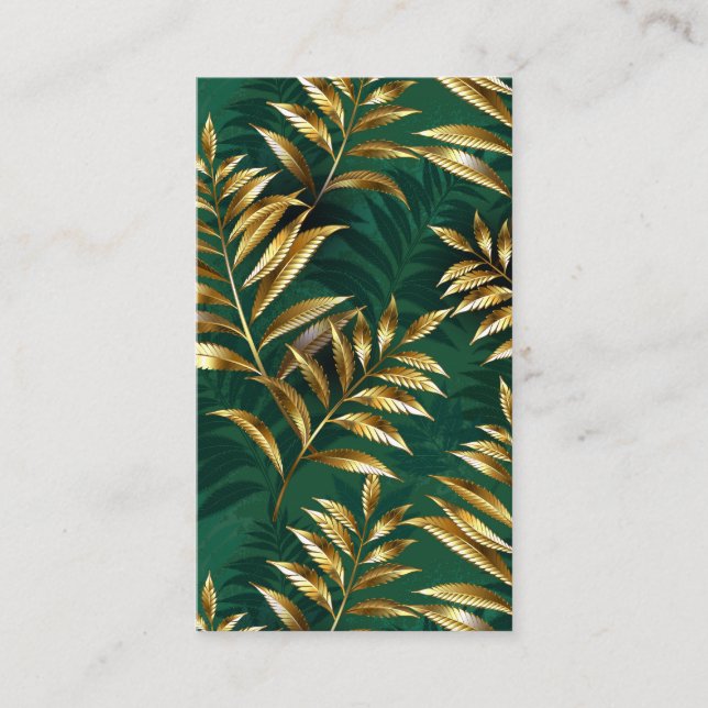 Seamless pattern with golden ferns advice card (Front)