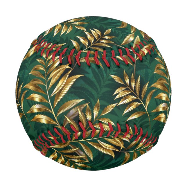 Seamless pattern with golden ferns baseball (Front)