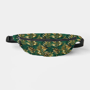 Seamless pattern with golden ferns bum bags
