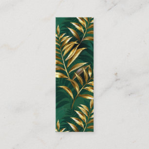 Seamless pattern with golden ferns calling card