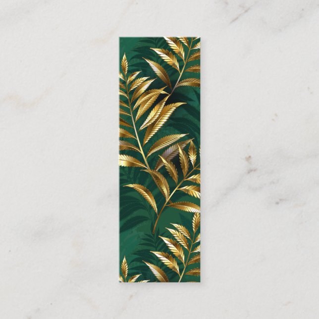 Seamless pattern with golden ferns calling card (Front)