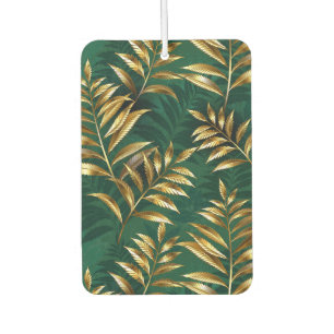 Seamless pattern with golden ferns car air freshener