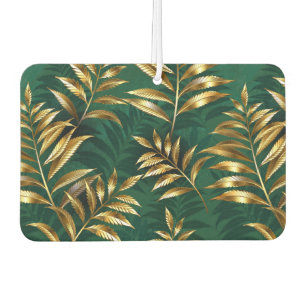 Seamless pattern with golden ferns car air freshener
