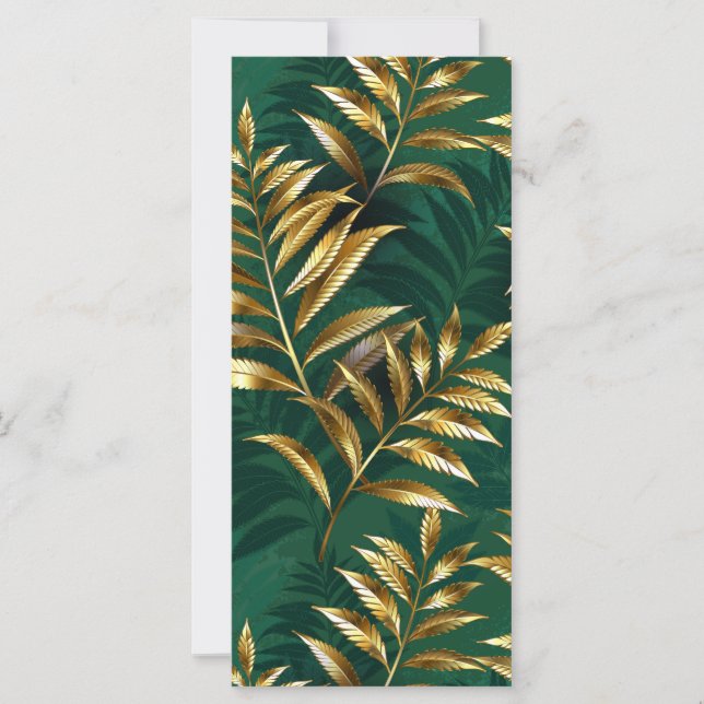 Seamless pattern with golden ferns card (Front)