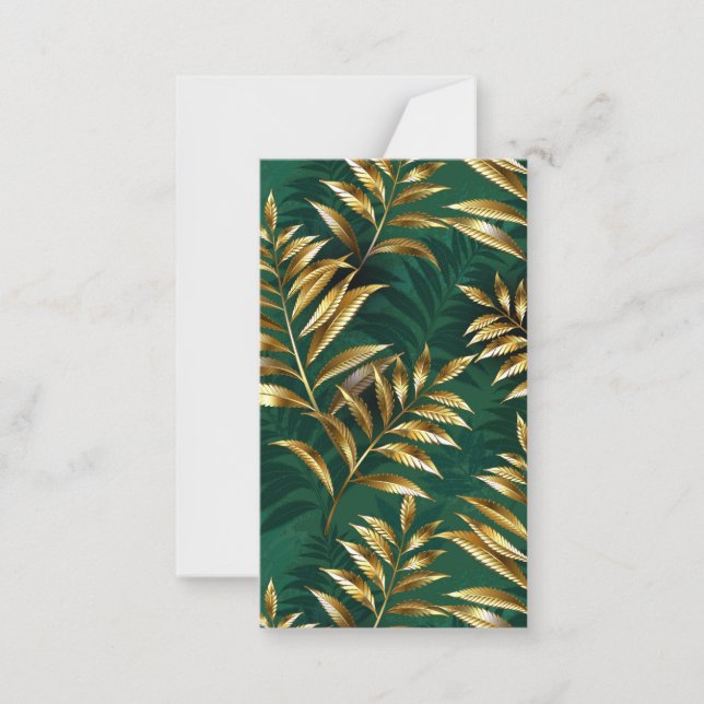 Seamless pattern with golden ferns card (Front)