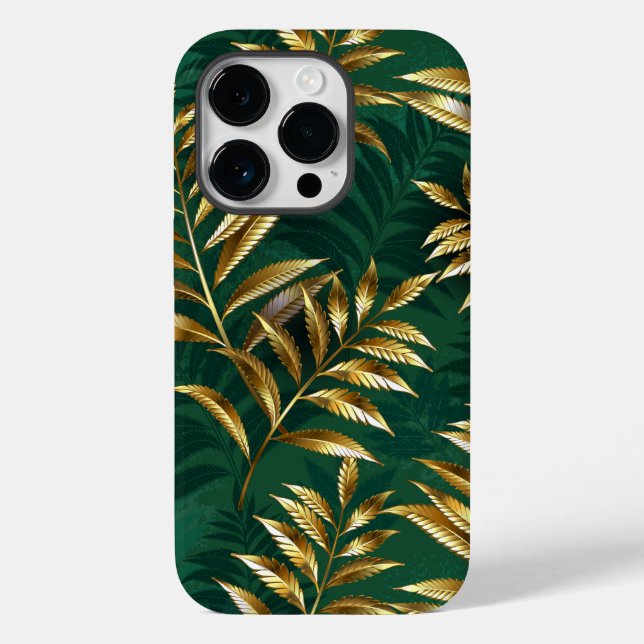 Seamless pattern with golden ferns Case-Mate iPhone case (Back)