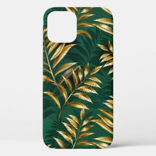 Seamless pattern with golden ferns iPhone 12 case