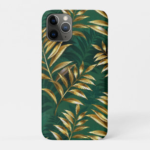Seamless pattern with golden ferns iPhone 11 pro case