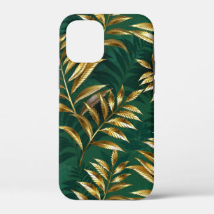 Seamless pattern with golden ferns iPhone 12 mini case