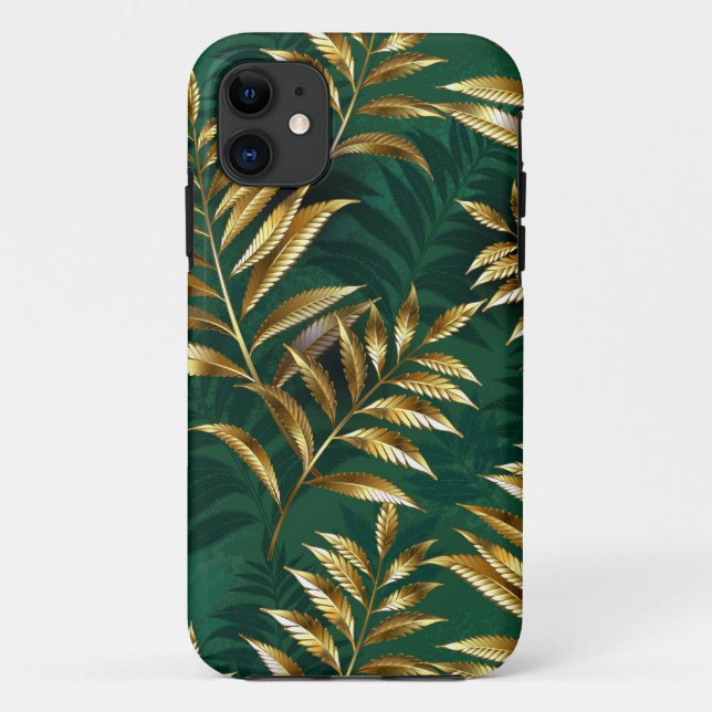 Seamless pattern with golden ferns Case-Mate iPhone case (Back)