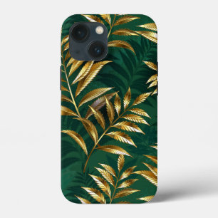 Seamless pattern with golden ferns iPhone 13 mini case
