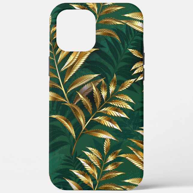 Seamless pattern with golden ferns Case-Mate iPhone case (Back)