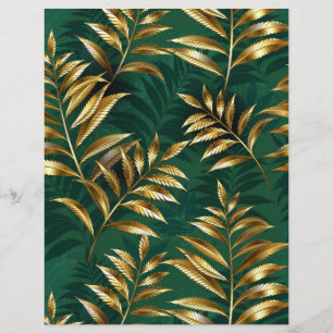 Seamless pattern with golden ferns custom letterhead