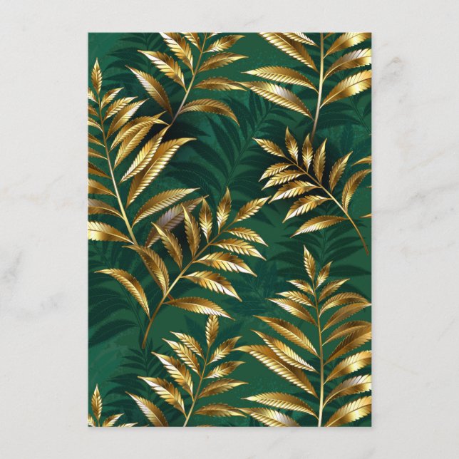 Seamless pattern with golden ferns enclosure card (Front)