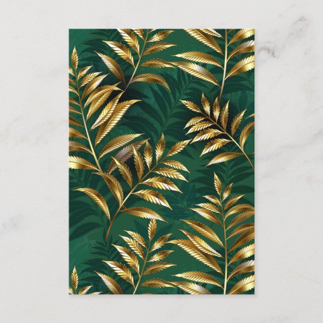 Seamless pattern with golden ferns enclosure card (Front)