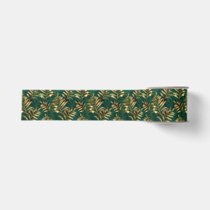 Seamless pattern with golden ferns grosgrain ribbon