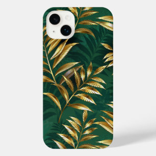 Seamless pattern with golden ferns iPhone 14 plus case