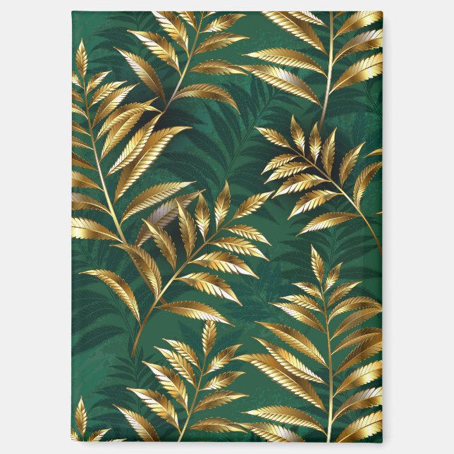Seamless pattern with golden ferns magnet (Front)