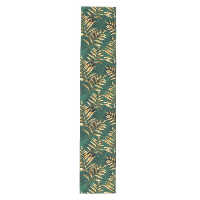 Seamless pattern with golden ferns medium table runner (Front)