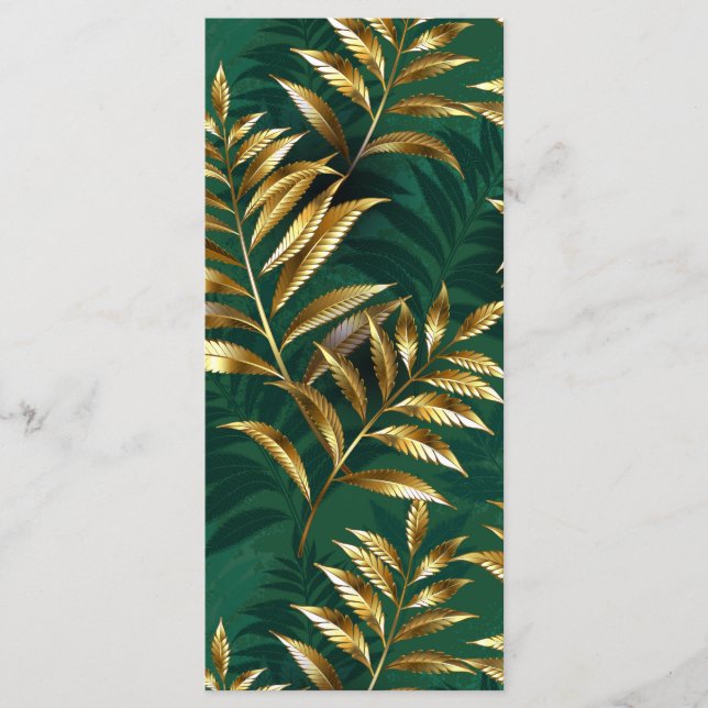 Seamless pattern with golden ferns menu (Front)
